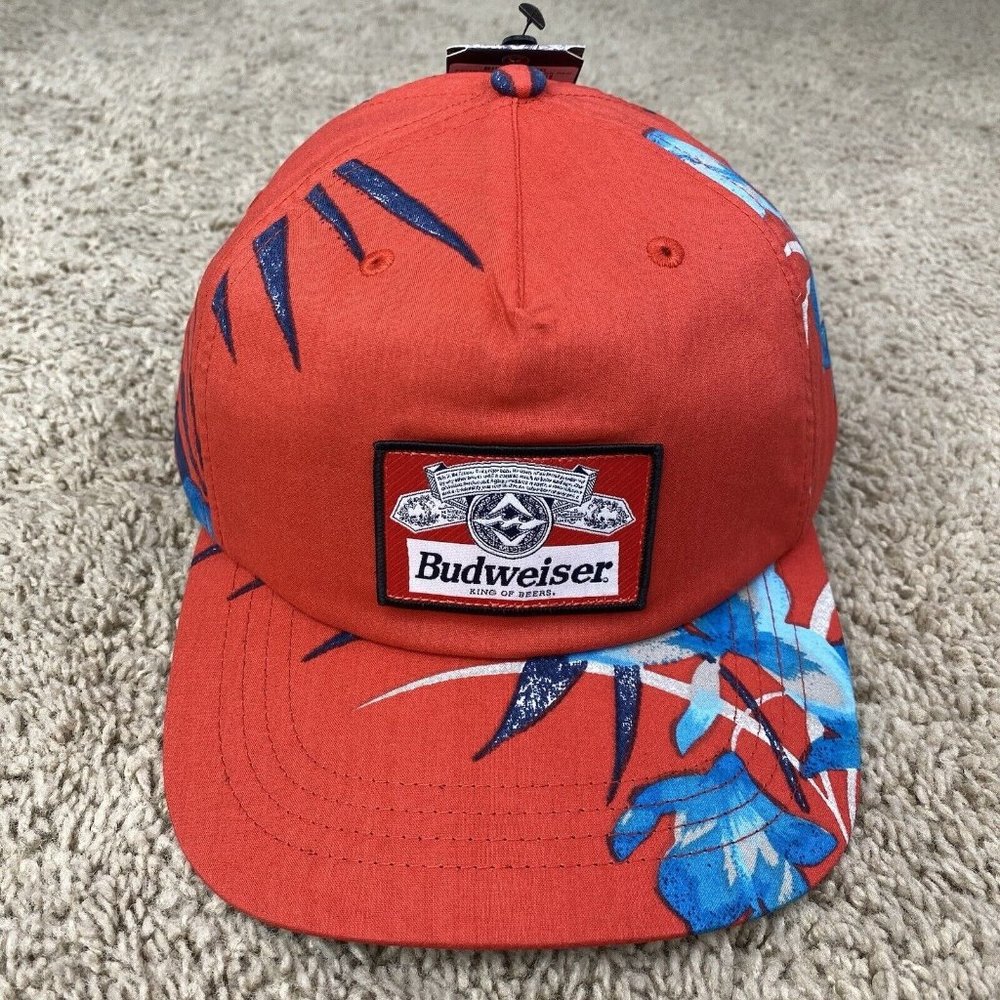 Billabong X Budweiser Logo Hat Vacay Snapback Tropical Unisex Red/Blue OSFA Cap‎